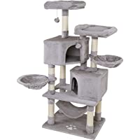 Los mejores  - Dibea Árbol rascador para Gatos- Altura 145 cm- Color Gris Claro